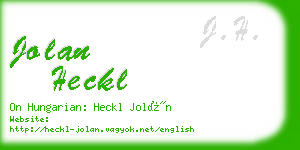 jolan heckl business card